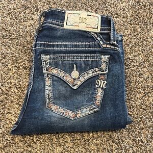 Miss Me Women's Dark Blue Embroidered Jeans
